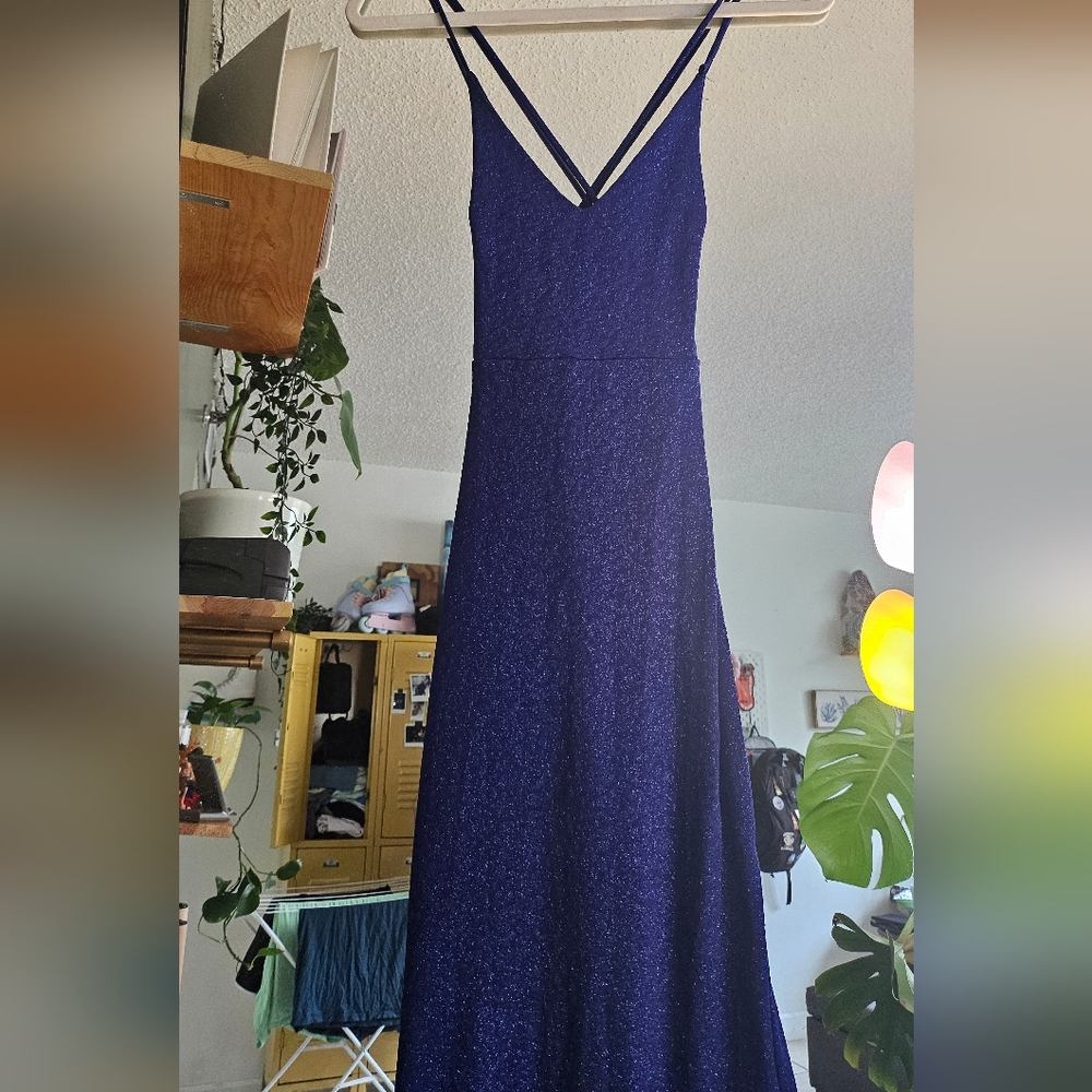 Sparkly blue long dress